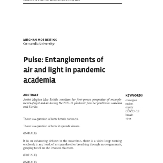 Pulse: Entanglements of air and light in pandemic academia (2021)